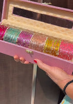 6 Dozen (72) bangles with Ghoongroo bangles and name