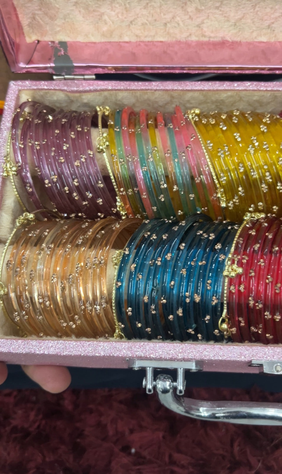 Pink bangles box with customised name