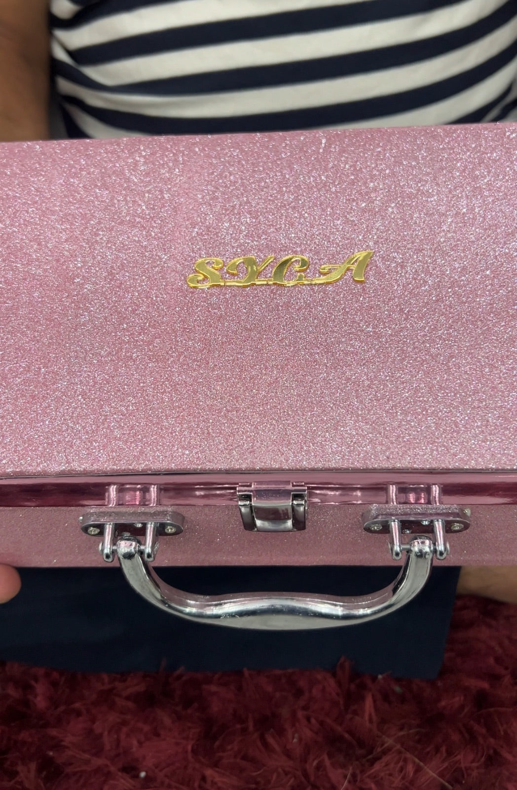 Pink bangles box with customised name