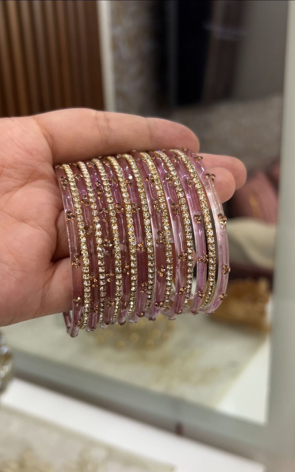 Studded Lilac kashmiri bangles