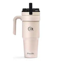 Primalite 1200ML Stainless Steel Insulated Tumbler with Handle | 2-in-1 Straw & Flip Lid | 40oz Travel Mug Bottle for Hot, Cold Drink | Fits in Car CupHolder for Water, Iced Tea, Coffee- Rose Quartz
