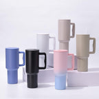 Tumbler with lid and Straw 1200ML Cup Stainless Steel Vacuum Insulated Tumbler for Water, Iced Tea or Coffee 1.2L Office Gym Travelling (40 - Oz - Skin)