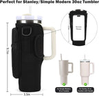 Water Bottle Carrier Bag with Phone Pocket with Adjustable Strap (Tumbler Not Included)