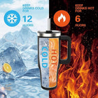 Personalized Tumbler Combo Set with Name | 1200ml Stainless Steel Insulated Mug with Straw Handle + 435ml Glass Sipper Cup | Leakproof Coffee Mug Gift (Brown Mug/Black)