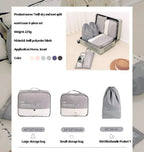 6pcs Set Travel Organizer Packing Cubes Lightweight Travel Luggage Organizers