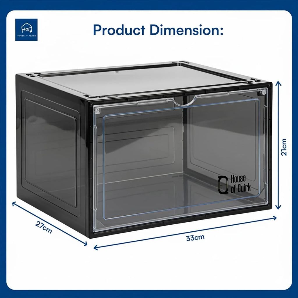 Shoe Storage Organizer Boxes Black
