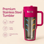HydroFlow Tumbler 1200 ml Hot & Cold Tumbler (Leakproof) (candycrush) Stainless Steel, Pink