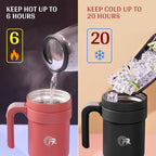 Primalite 1200ML Stainless Steel Insulated Tumbler with Handle | 2-in-1 Straw & Flip Lid | 40oz Travel Mug Bottle for Hot, Cold Drink | Fits in Car CupHolder for Water, Iced Tea, Coffee- Rose Quartz