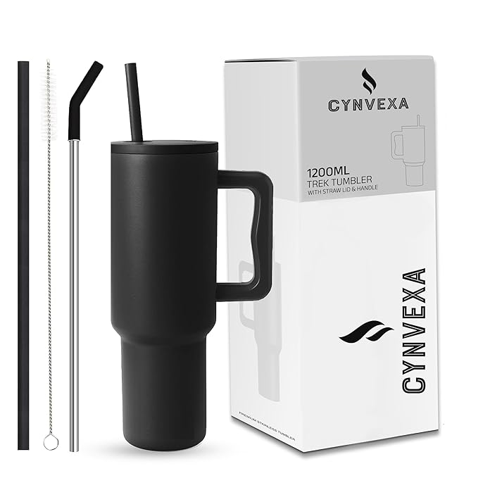 Tumbler with lid and Straw 1200ML Cup Stainless Steel Vacuum Insulated Tumbler for Water, Iced Tea or Coffee 1.2L Office Gym Travelling (40 - Oz - Skin)