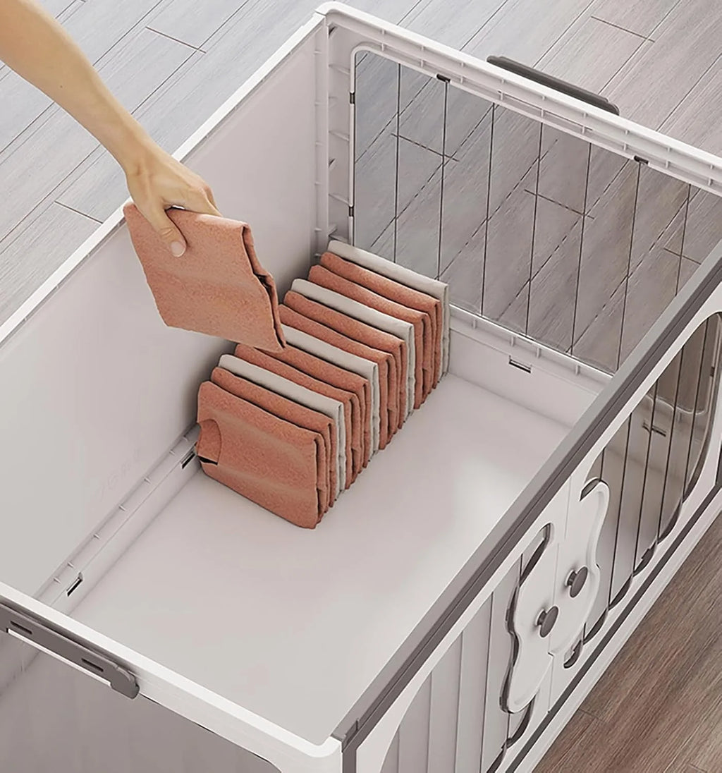 5 Layer Storage Box Wardrobe with Wheels (45cm, White)