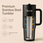 HydroFlow Tumbler 1200 ml, Black | Hot & Cold, Leakproof