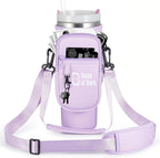Water Bottle Carrier Bag with Phone Pocket with Adjustable Strap (Tumbler Not Included)