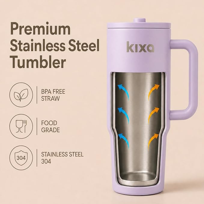 HydroFlow Tumbler 1200 ml Hot & Cold Tumbler (Leakproof) (lilacc)