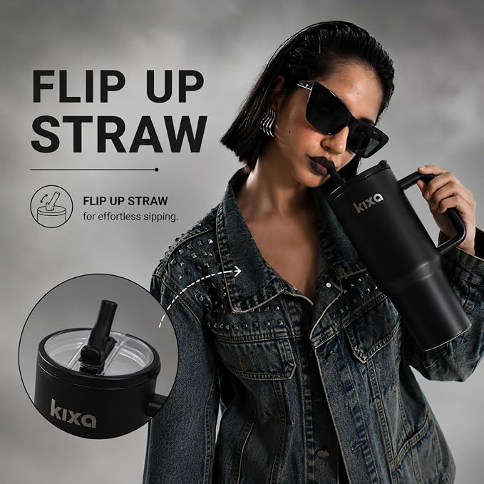 HydroFlow Tumbler 1200 ml, Black | Hot & Cold, Leakproof