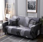Printed Sofa Cover - Dark Grey Fern