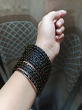 Black Glass Bangles with kashmiri bangles✨